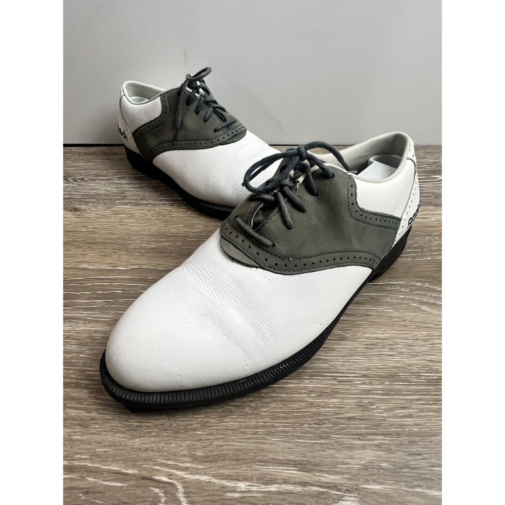 Reebok Golf Shoes White Black Saddle Soft Spikes Women's Size US 6.5 EUR 37